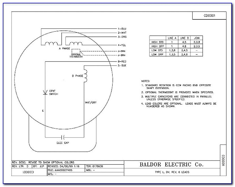Baldor Motor Wiring Diagrams Single Phase