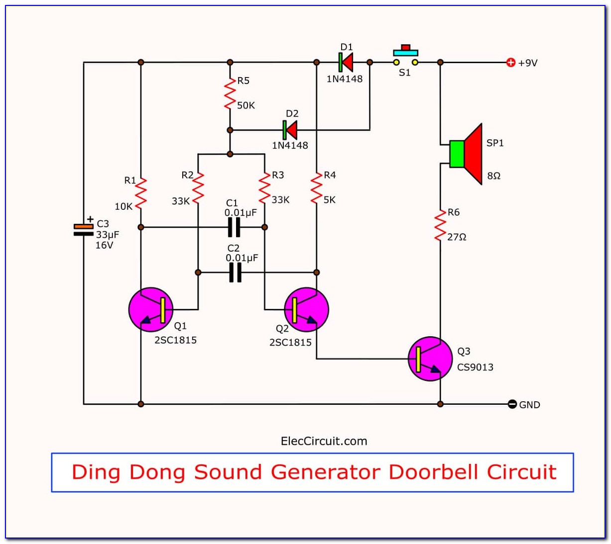 Buzzer Circuit Diagram Using Transistor