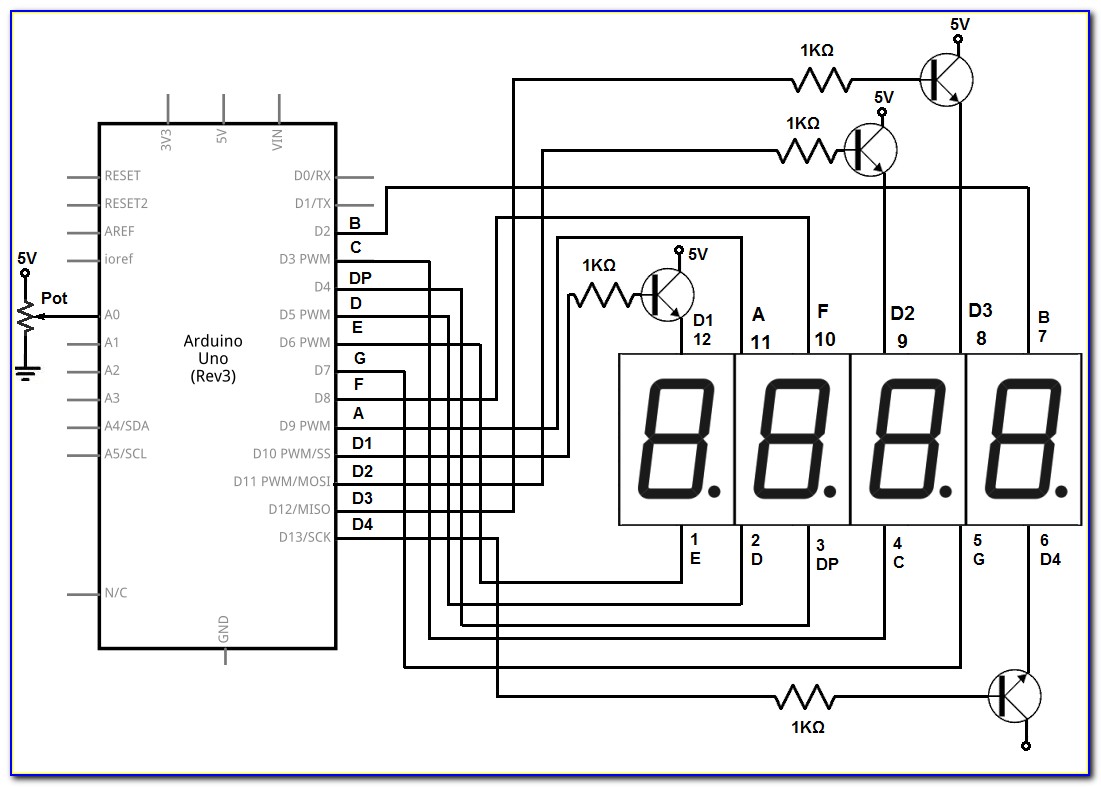 Digital Clock Circuit Diagram Using 7 Segment Display