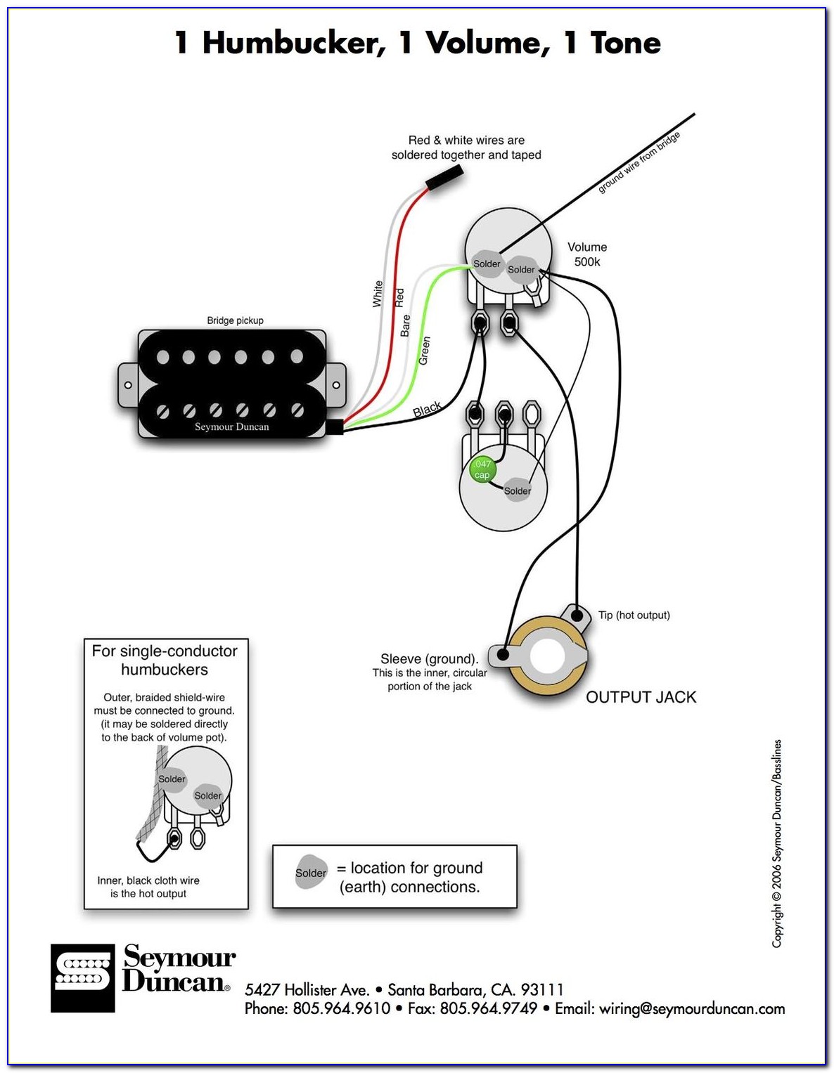 Guitar Wiring Diagrams 2 Pickups 1 Volume 2 Tone