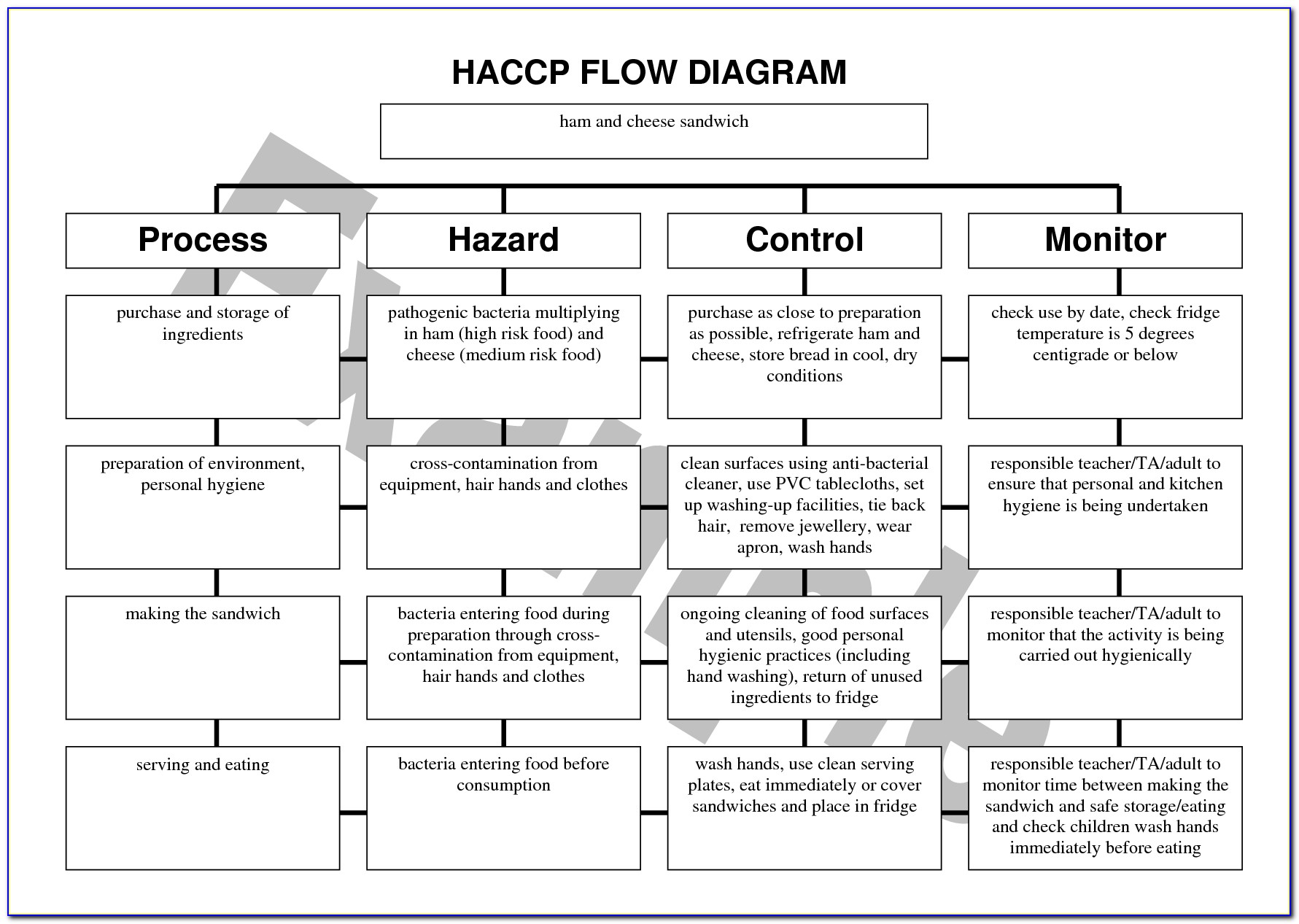 Haccp Flow Diagram Template