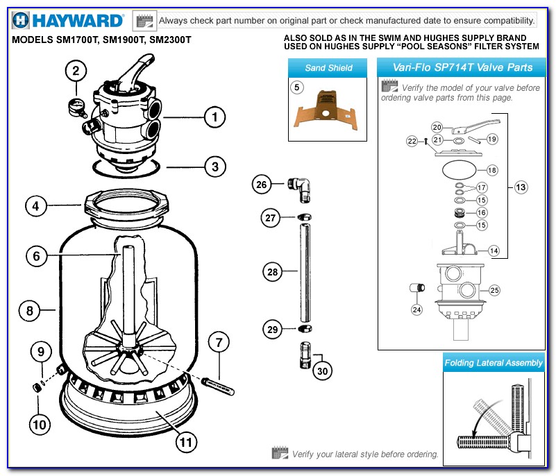 Hayward Pool Filter Parts Diagram