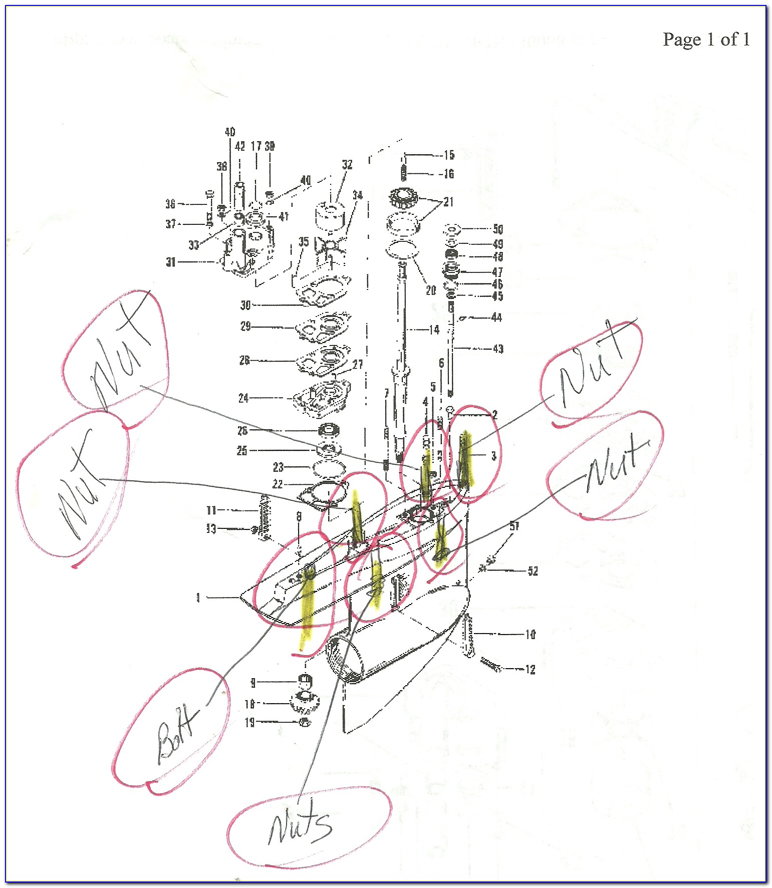 Mercruiser Alpha One Lower Unit Parts Diagram