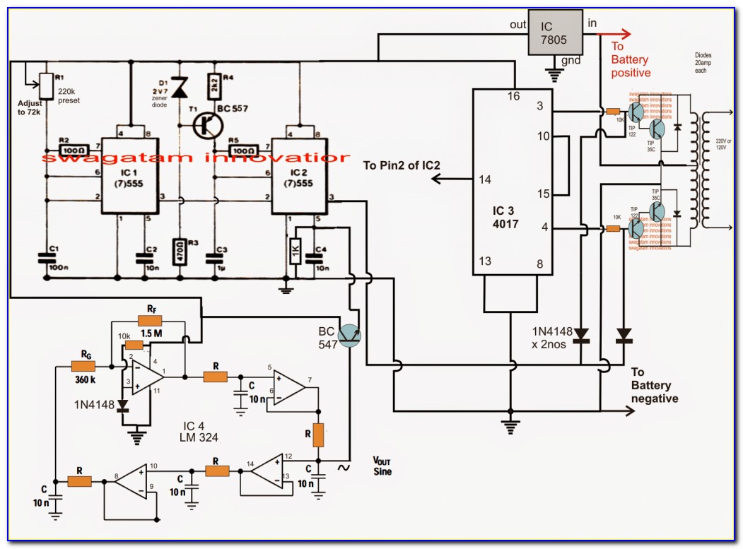 Sine Wave Inverter Oscillator Circuit Diagram