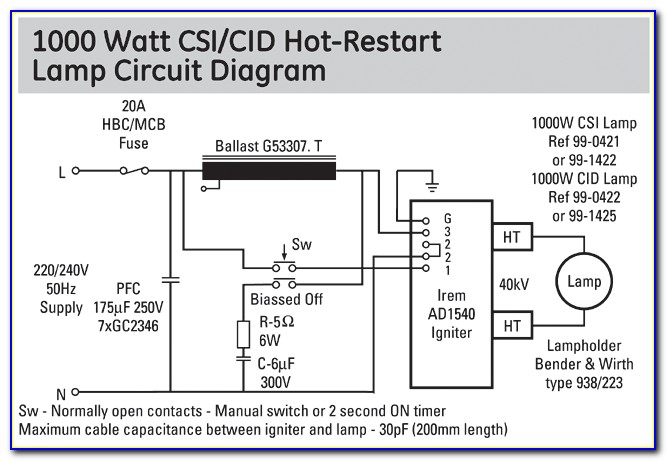 1500 Watt Metal Halide Ballast Wiring Diagram