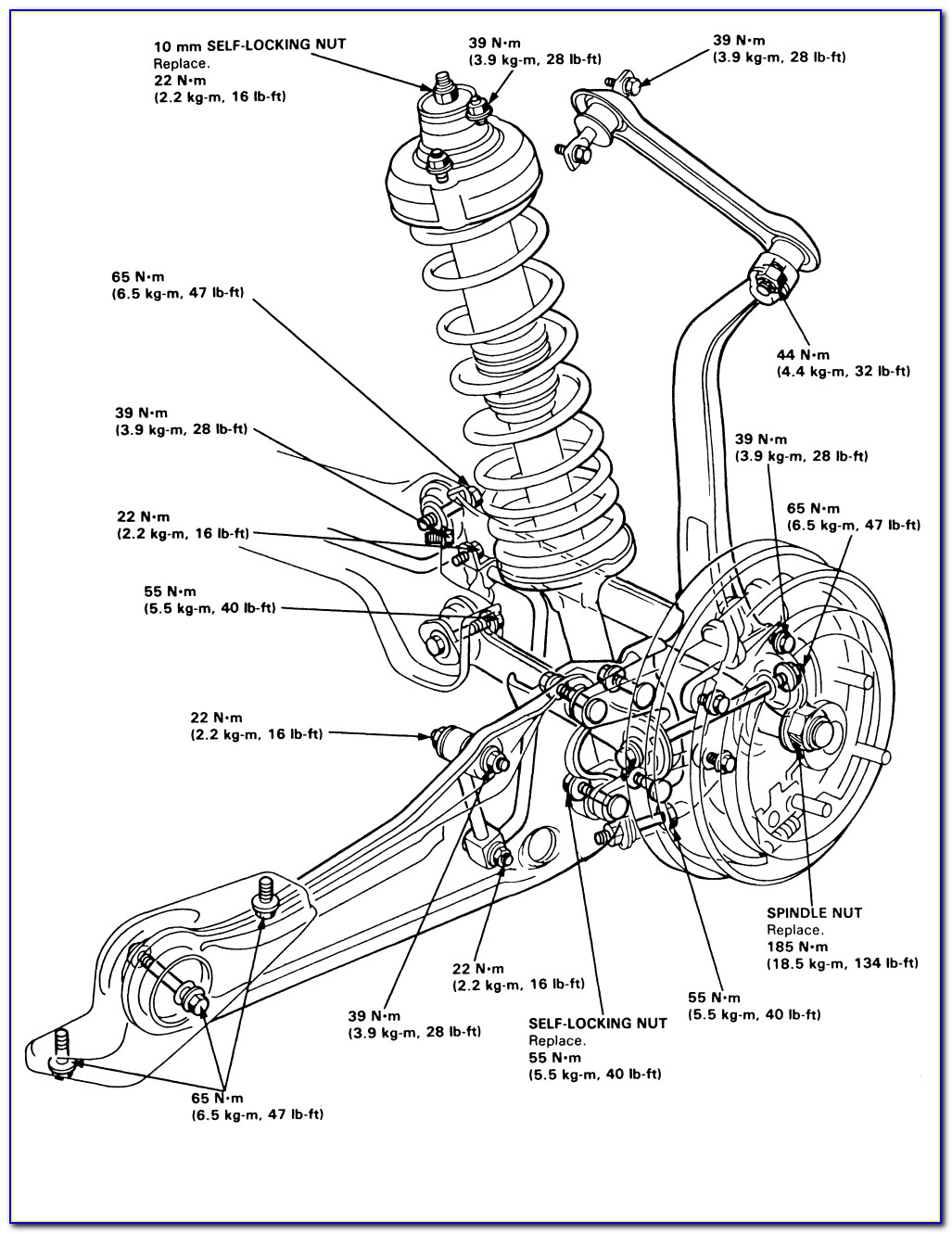 1997 Honda Civic Rear Suspension Diagram