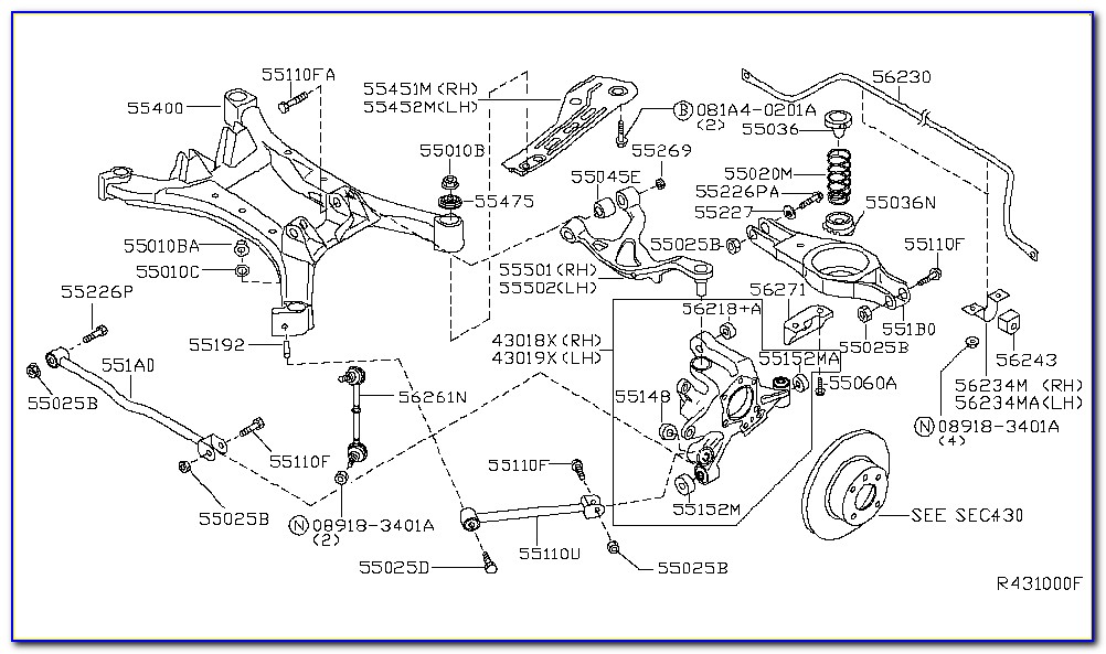 2005 Nissan Altima Rear Suspension Diagram