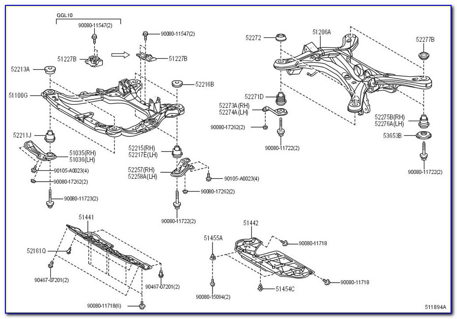 2015 Toyota Sienna Rear Suspension Diagram