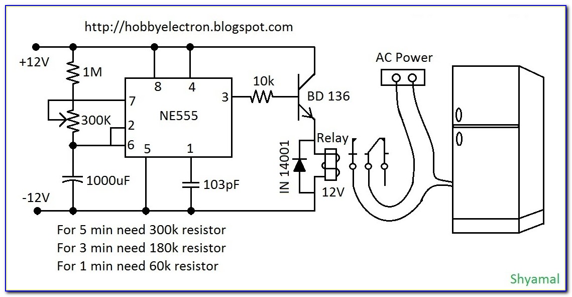 Cd4060 Ic Made 12 Hours On And Off Timer Circuit Diagram