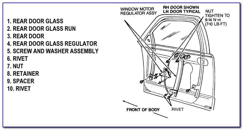 Citroen C5 Window Regulator Diagram