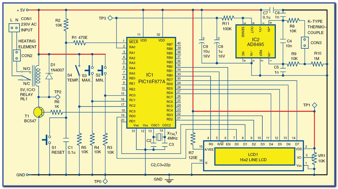 Digital Temperature Controller Wiring Diagram