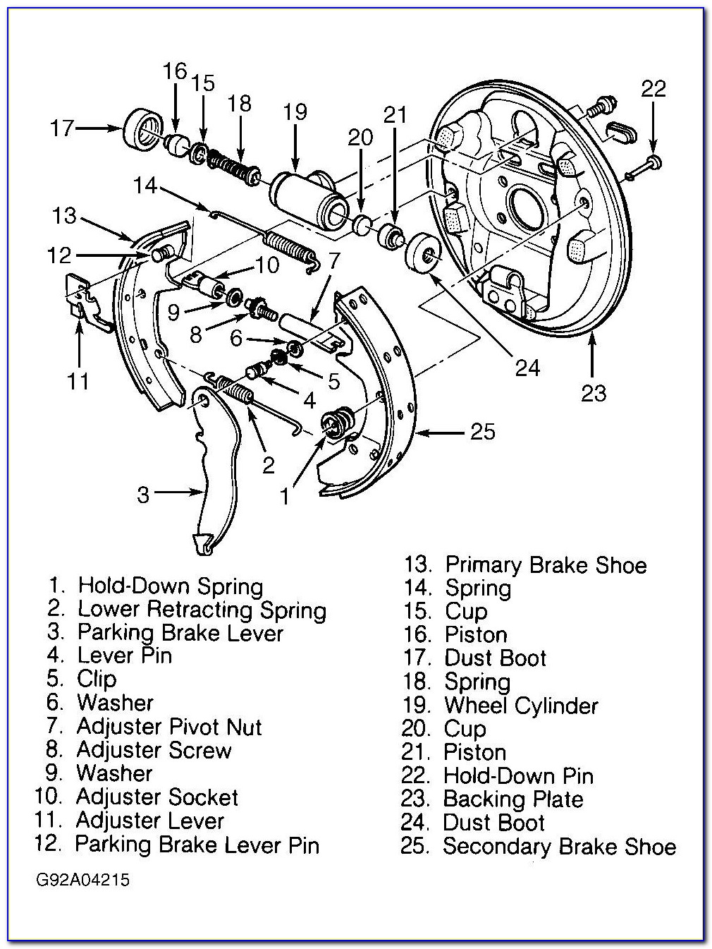 Ford Taurus Drum Brake Diagram