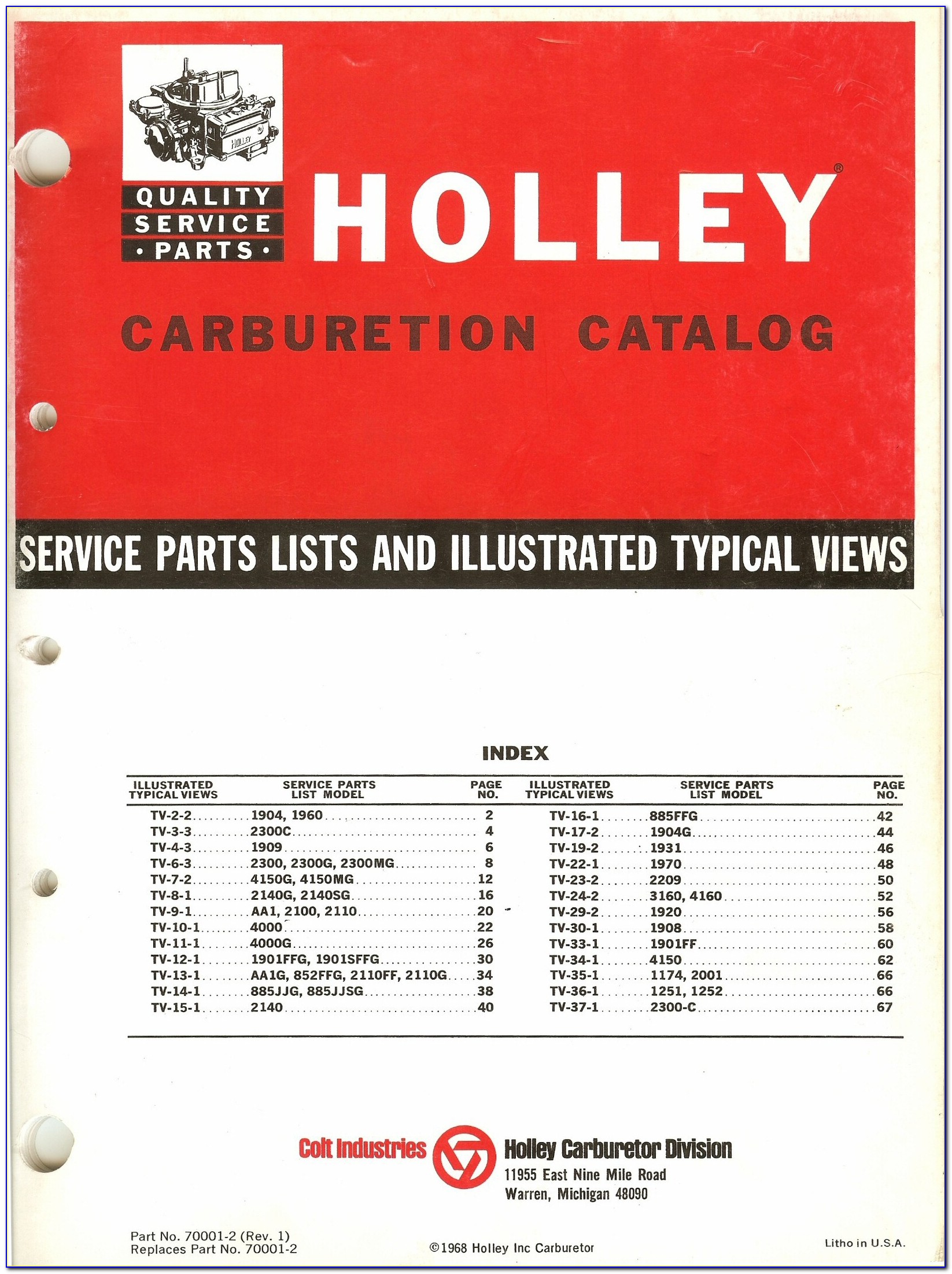 Holley 2300 Marine Carburetor Diagram