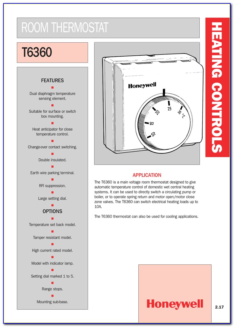 Honeywell Thermostat T6360 Wiring Diagram