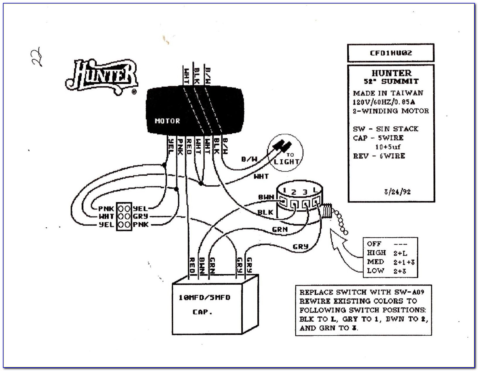 Hunter Ceiling Fan Remote Wiring Diagram