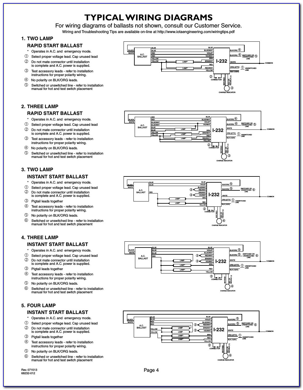 Iota I 320 Emergency Ballast Wiring Diagram