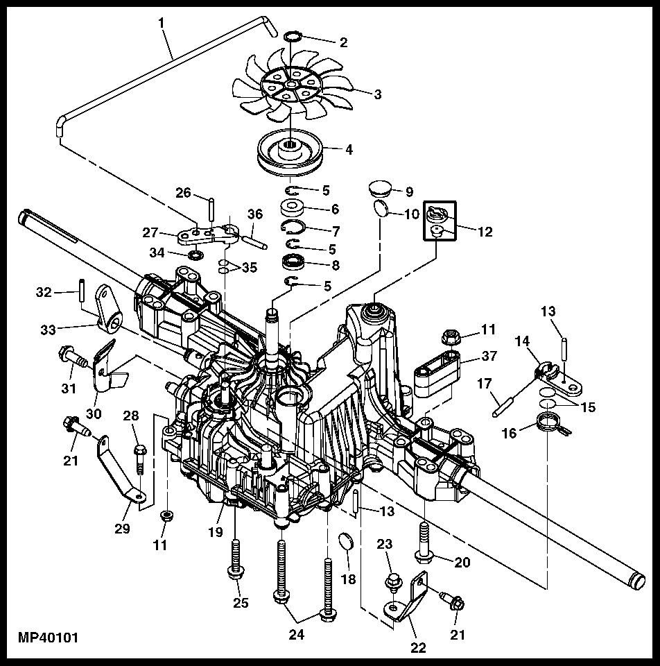 John Deere D105 Deck Parts Diagram