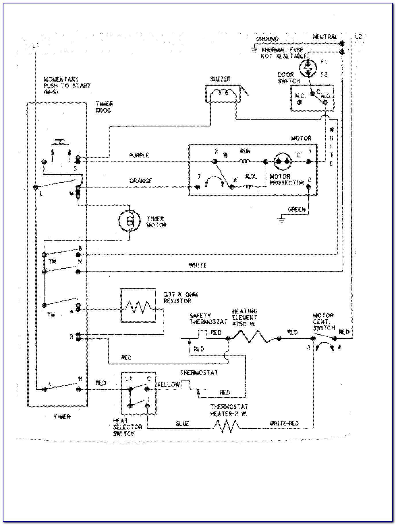 Maytag Dryer Door Switch Wiring Diagram