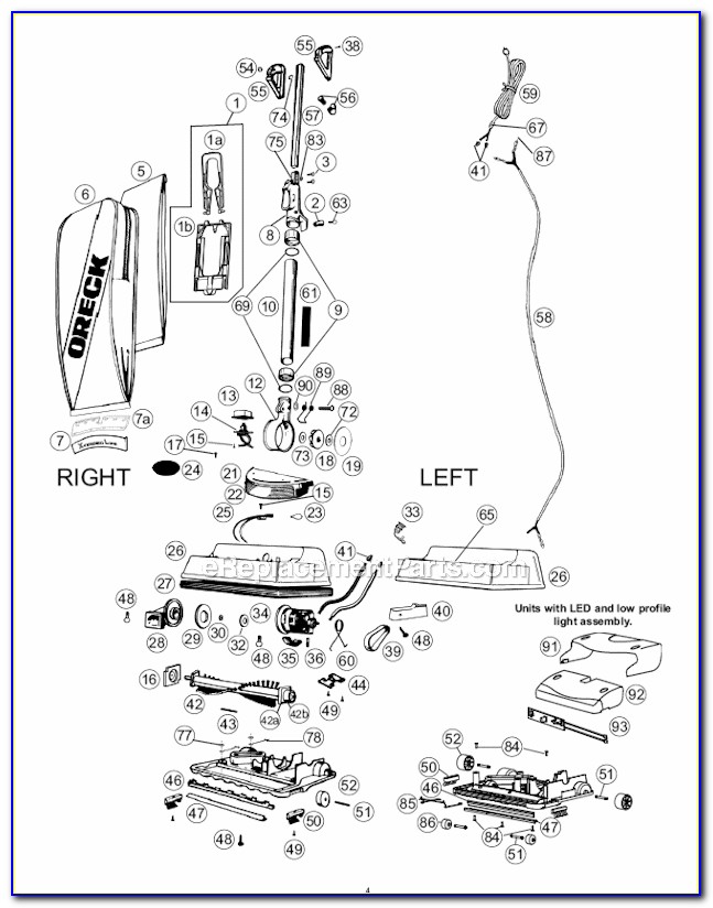 Oreck Xl 2000 Parts Diagram