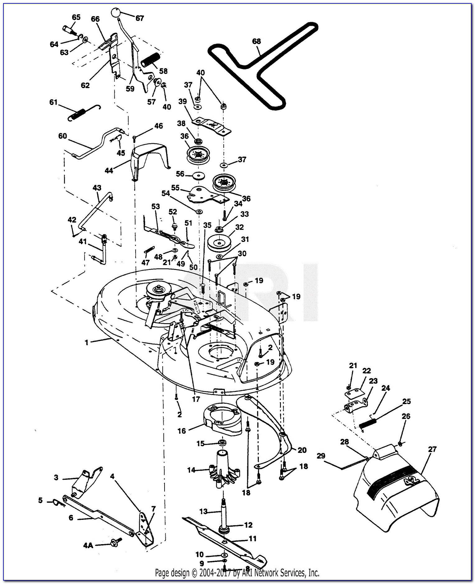 Poulan Pro 46'' Deck Belt Diagram