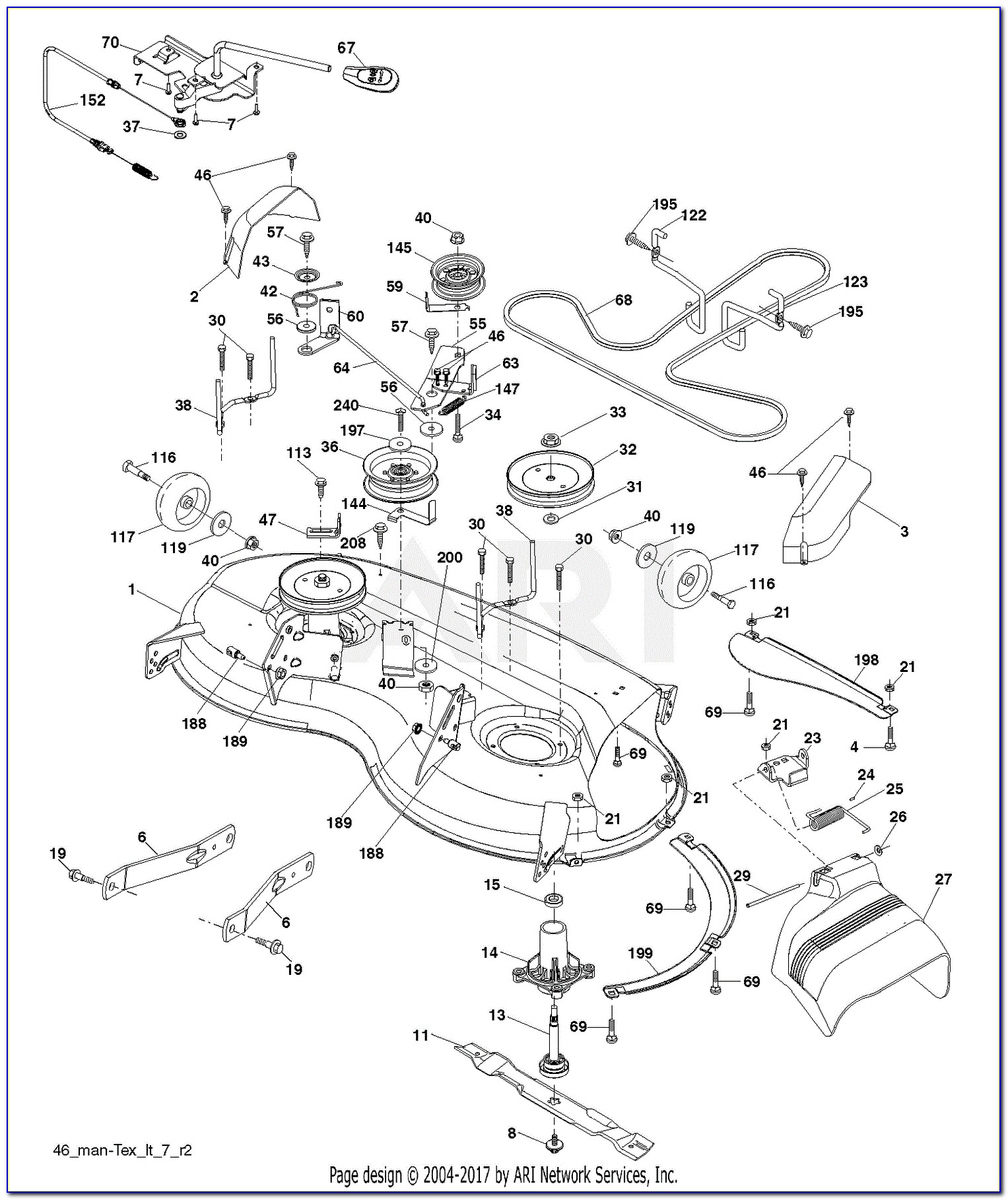 Poulan Pro 54 Deck Belt Diagram