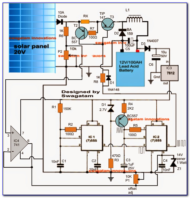 Simple Solar Panel Charge Controller Circuit Diagram