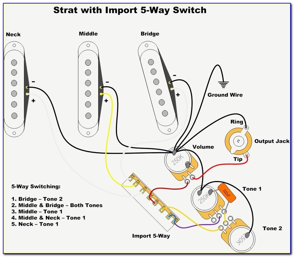 Strat Style Guitar Wiring Diagram