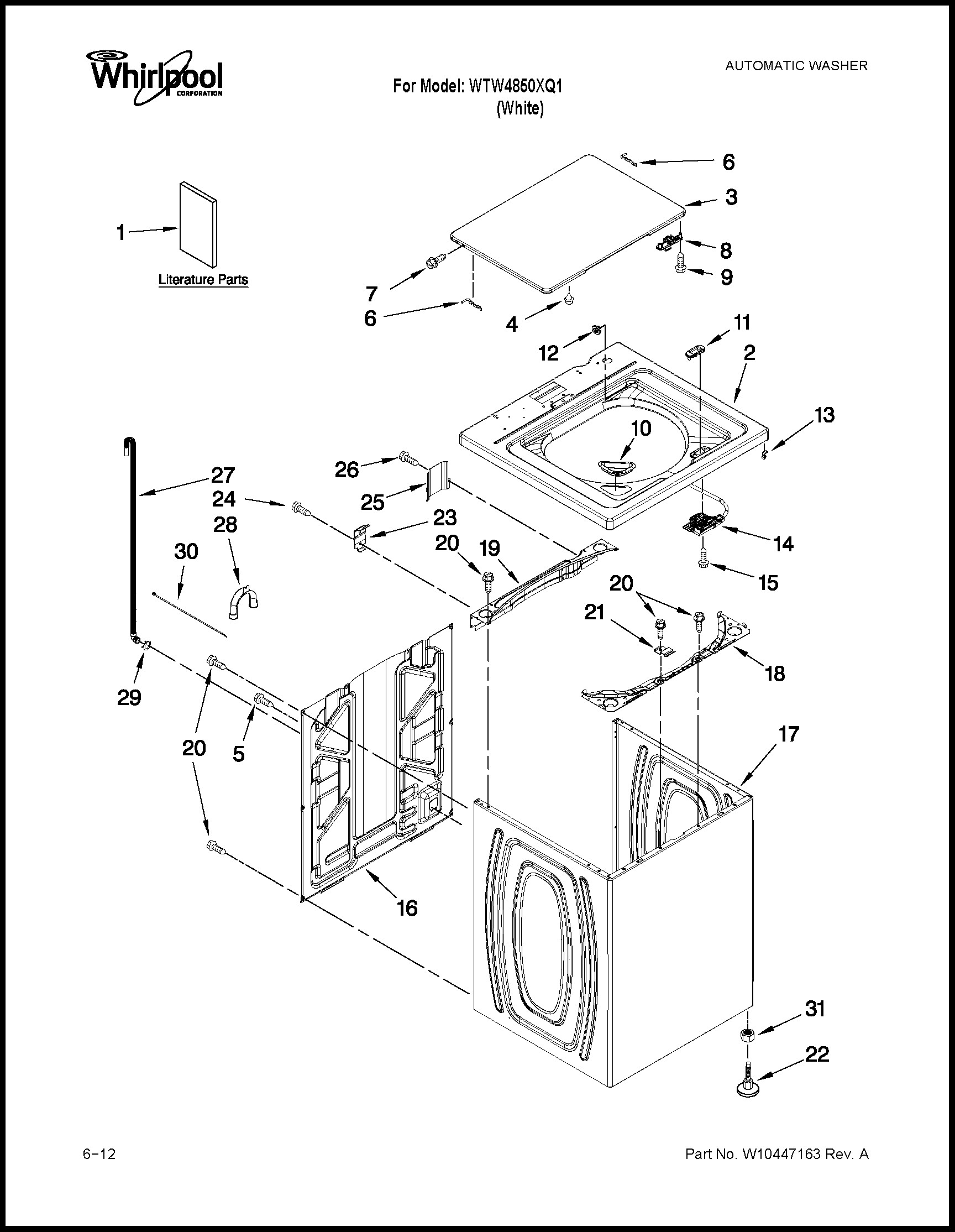 Whirlpool Gas Dryer Parts Diagram