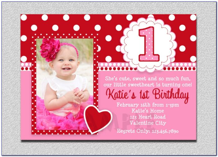 1st Birthday Invitation Template For Baby Girl