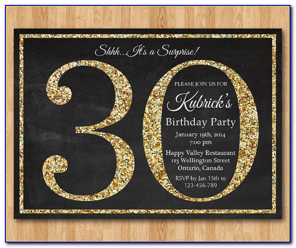 30th Birthday Invitations Black And Gold