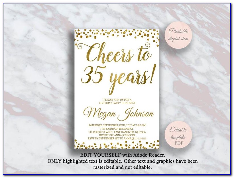 35th Birthday Invitations For Her