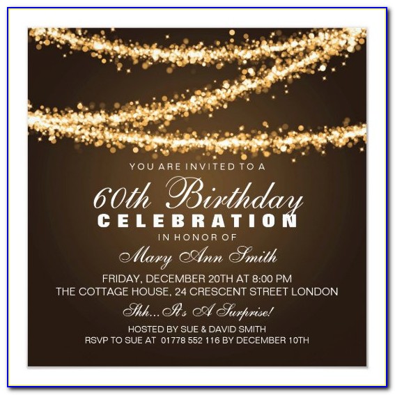 60th Birthday Invitations Card Factory