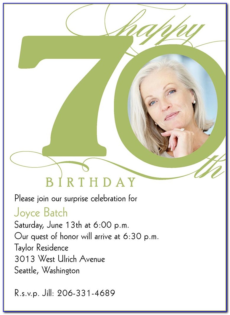 70th Birthday Invitations Surprise