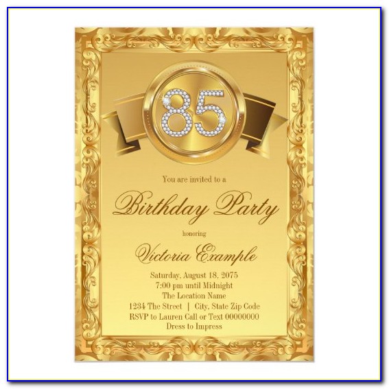 85th Birthday Invitation Wording
