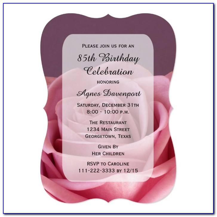 85th Birthday Party Invitations