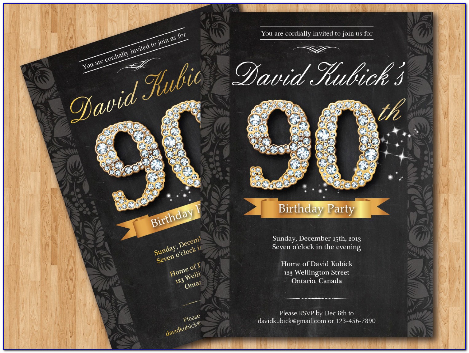90th Birthday Invitations Personalised
