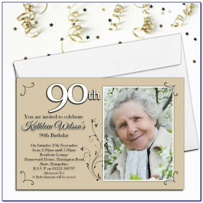 90th Birthday Invitations With Response Cards