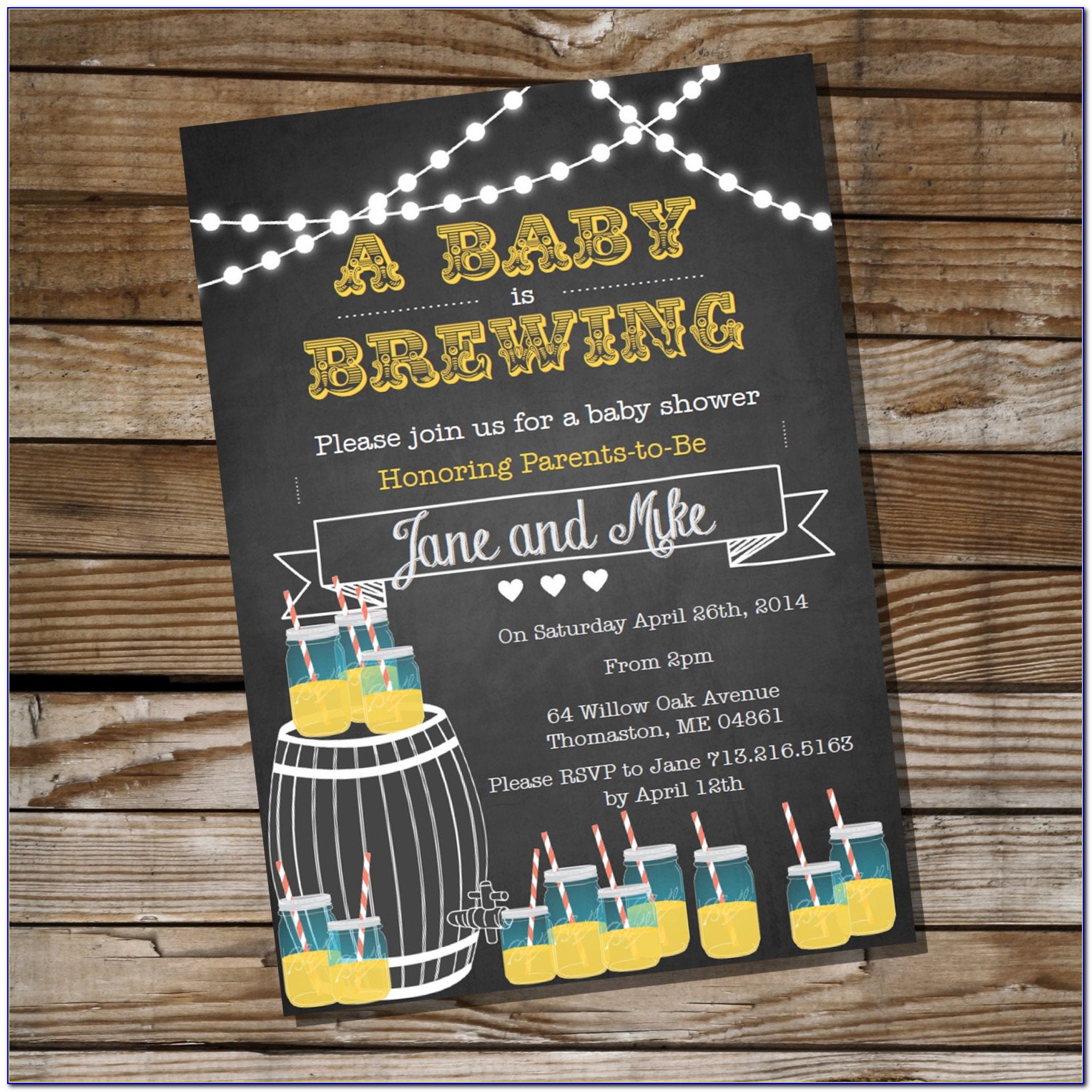 A Baby Is Brewing Party Invitations