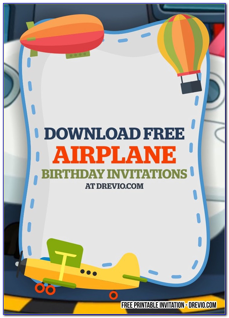 Airplane Birthday Party Invitation Boarding Pass
