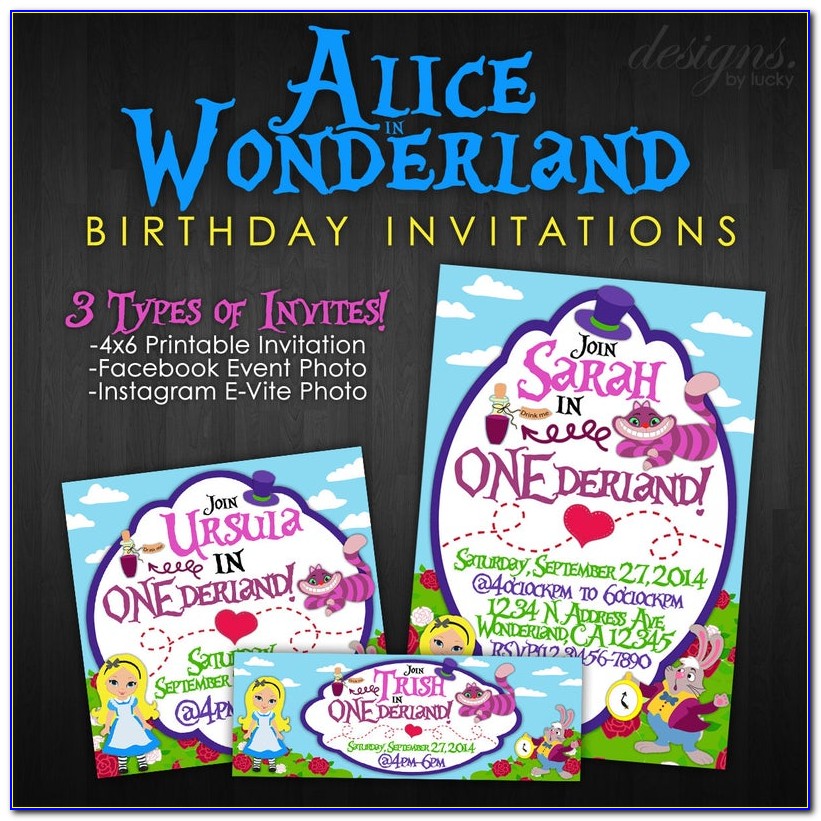Alice In Wonderland Unbirthday Invitations