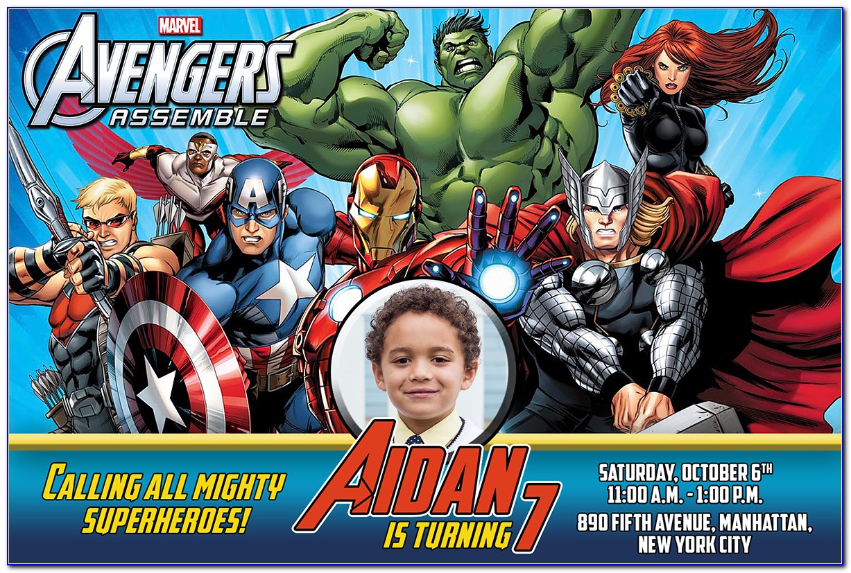 Avengers Birthday Invitations Custom Free