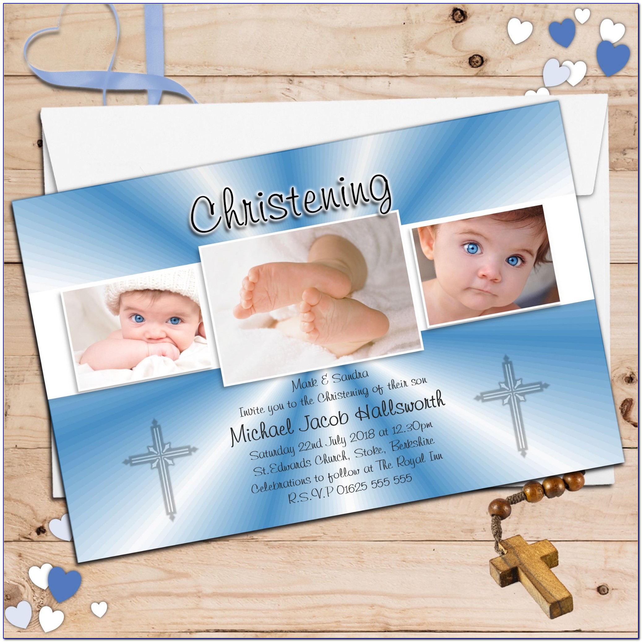Baby Boy Baptism Invitation Ideas