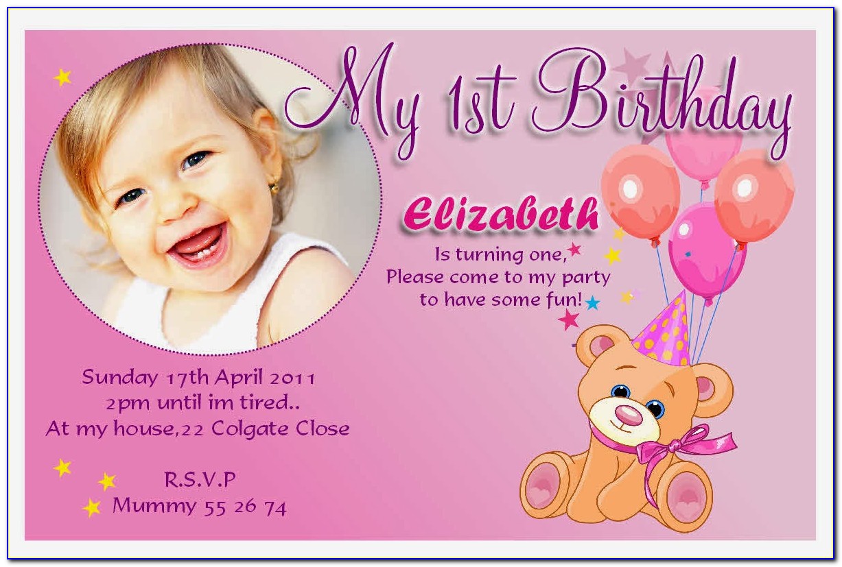 Baby Girl Birthday Invitation Message