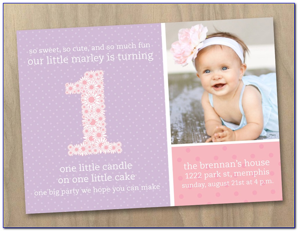 Baby Girl First Birthday Invitation Ideas