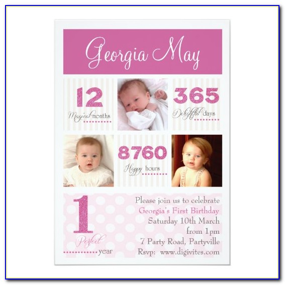 Baby Girl First Birthday Invitation Matter
