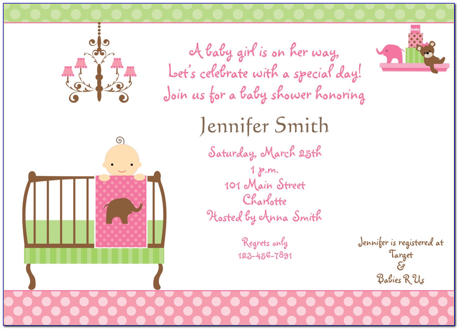 Baby Girl Sprinkle Invitations