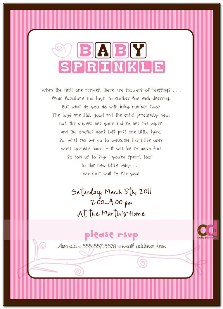 Baby Girl Sprinkle Party Invites