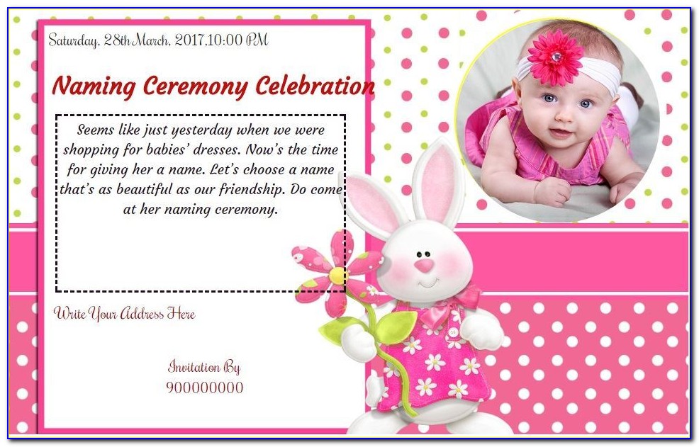 Baby Naming Invitation Card