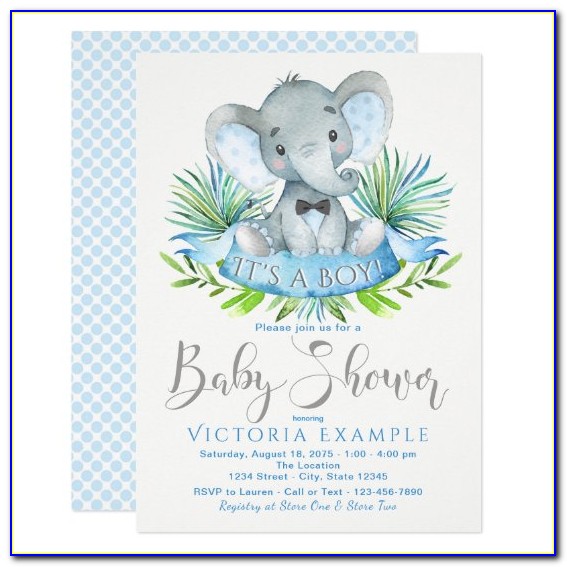 Baby Shower Elephant Invitations Boy