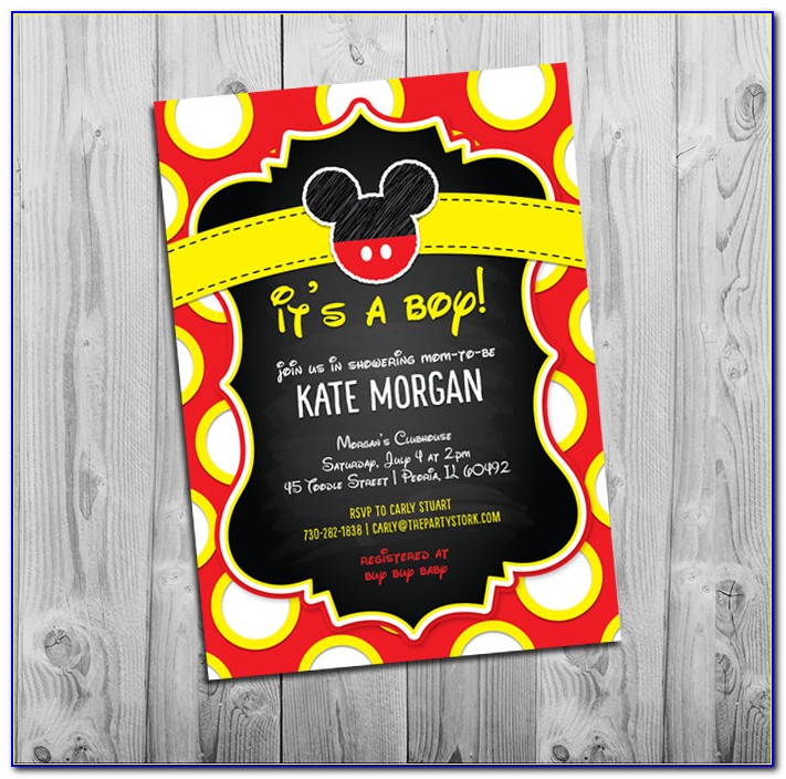 Baby Shower Mickey Mouse Invitations